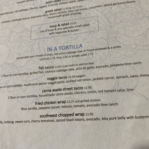 Menu Excerpt   at Megg's Cafe in Temple