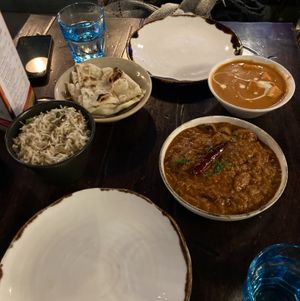 Veggie rice & mushroom chettinad (vegan & GF two closest dishes)  at The Tiffin Truck in Cambridge