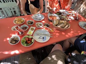 2 vegan breakfasts just arriving   at Dudu Mutfak in Kas