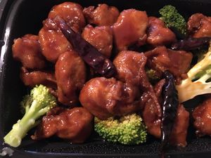 Soy chicken pieces in orange sauce at Happy Family - San Bernardino in San Bernardino