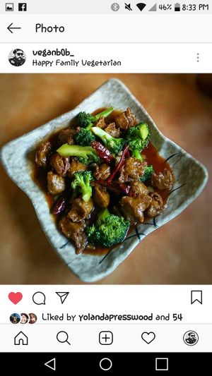 Orange peel soy protein chikn at Happy Family - San Bernardino in San Bernardino