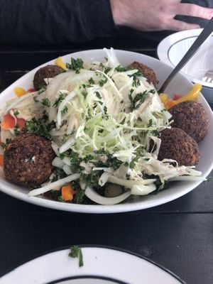Falafel bowl with hummus (ask for hummus) at Bermondsey Cafe in Nagoya