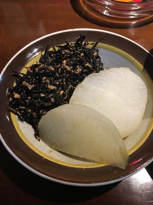 Daikon and hijiki seaweed  at Bermondsey Cafe in Nagoya