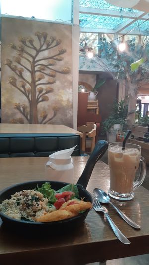 mushroom spinach pilaf at Newyork B&C in Seoul