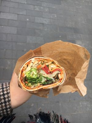 vegan wrap with antipasti at Lukas Bäcker in Leipzig