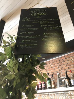Vegan drink menu    at Coffee Crepes in Paris