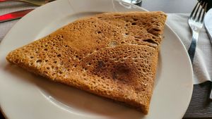Vegan Antoinette (vegan Crepes with nocciolata and grated coconut) at Coffee Crepes in Paris