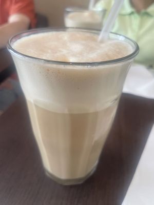 Vegan iced latte  at Coffee Crepes in Paris
