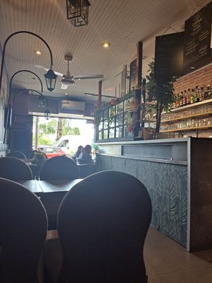 Dim lighting at Coffee Crepes in Paris