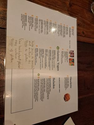 Our flour may not be gluten free (ok for me,  but its not expected if we were Coeliacs) at Coffee Crepes in Paris