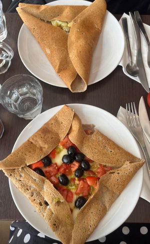 Galette (top) vincennes and (bottom) Auteuil at Coffee Crepes in Paris