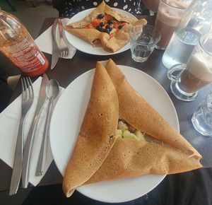 Galette (bottom) vincennes and (top) Auteuil at Coffee Crepes in Paris