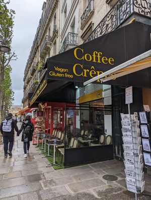 Outside at Coffee Crepes in Paris