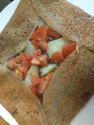 Pont Alma : vegetarian crepe. So good with fresh ingredients  at Coffee Crepes in Paris
