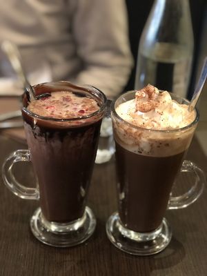 Amazing mocha and raspberry hot chocolate! at Coffee Crepes in Paris