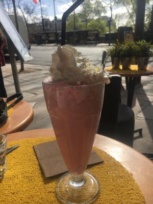strawberry milk shake  at Coffee Crepes in Paris