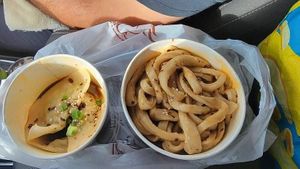 Veggie dumplings and 🍜 at Gu's Dumplings in Atlanta