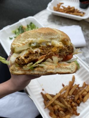cheeseburger  at Fern Cafe and Bakery in Victoria