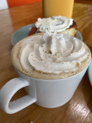Dirty chai latte with coconut whip   at Fern Cafe and Bakery in Victoria