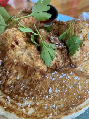 Chickun and pancake  at Fern Cafe and Bakery in Victoria