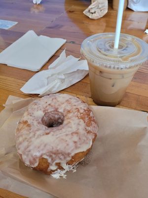 Maple Glazed donut / Pumpkin Spice Latte at Fern Cafe and Bakery in Victoria