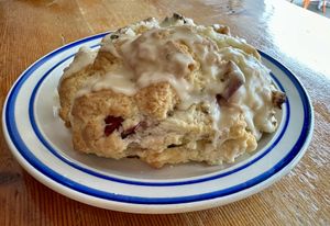 Rhubarb scone...  at Fern Cafe and Bakery in Victoria