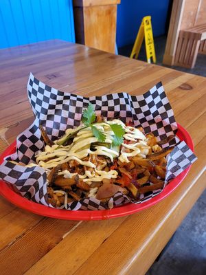 BBQ jackfruit poutine at Fern Cafe and Bakery in Victoria
