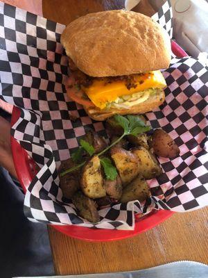 Breakfast sandwich with hahbrowns, sandwich was amazing! at Fern Cafe and Bakery in Victoria