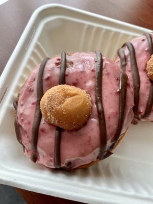 Raspberry Chocolate Doughnut  at Fern Cafe and Bakery in Victoria