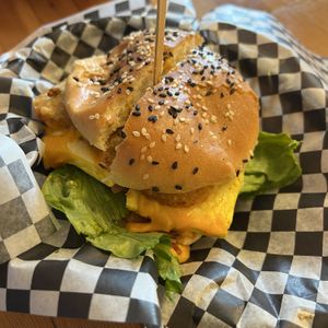 Big bad breakfast sandwich  at Fern Cafe and Bakery in Victoria