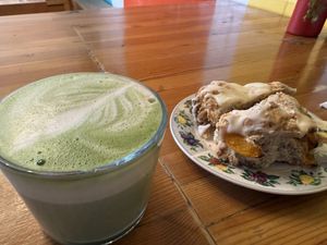 nice peach flavor scone  at Fern Cafe and Bakery in Victoria