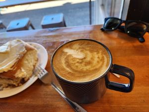Latte at Fern Cafe and Bakery in Victoria