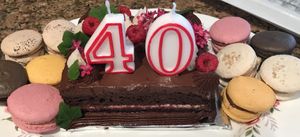 Black Forest brownie cake and assorted macaroons at Fern Cafe and Bakery in Victoria