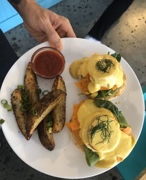 Eggs benny at Fern Cafe and Bakery in Victoria