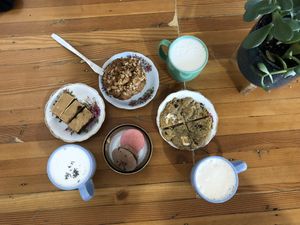 Sweets and tea at Fern Cafe and Bakery in Victoria