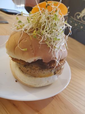 Breakfast sandwich. at Fern Cafe and Bakery in Victoria