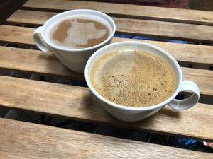 Lattes at Leef + Stem in Langley