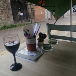 Outside dining at The Den Restaurant in Hereford