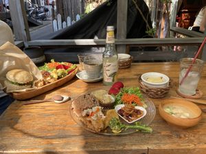 Rice and burger sets  at Ramuna in Nara