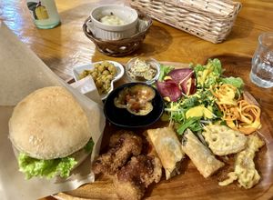 Hamburger set  at Ramuna in Nara