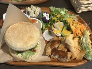 Vegan Hamburger Plate  at Ramuna in Nara