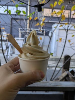 Soy milk soft cream at Ramuna in Nara