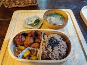 Vegan bento box at Ramuna in Nara
