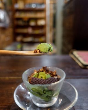 Matcha ice cream at Ramuna in Nara
