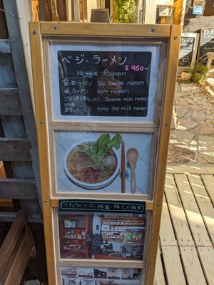 Sign out front at Ramuna in Nara