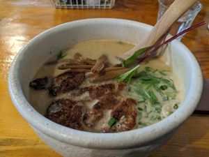 Spicy soy milk ramen (not very spicy, but really good!) at Ramuna in Nara