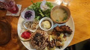 Genmai plate  at Ramuna in Nara