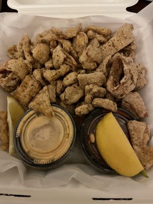 Vegan Calamari!!!  at Irregardless Cafe in Raleigh