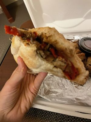 Mushroom philly!  at Irregardless Cafe in Raleigh