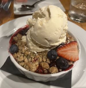 Mango, blackberry, crisp  at Irregardless Cafe in Raleigh